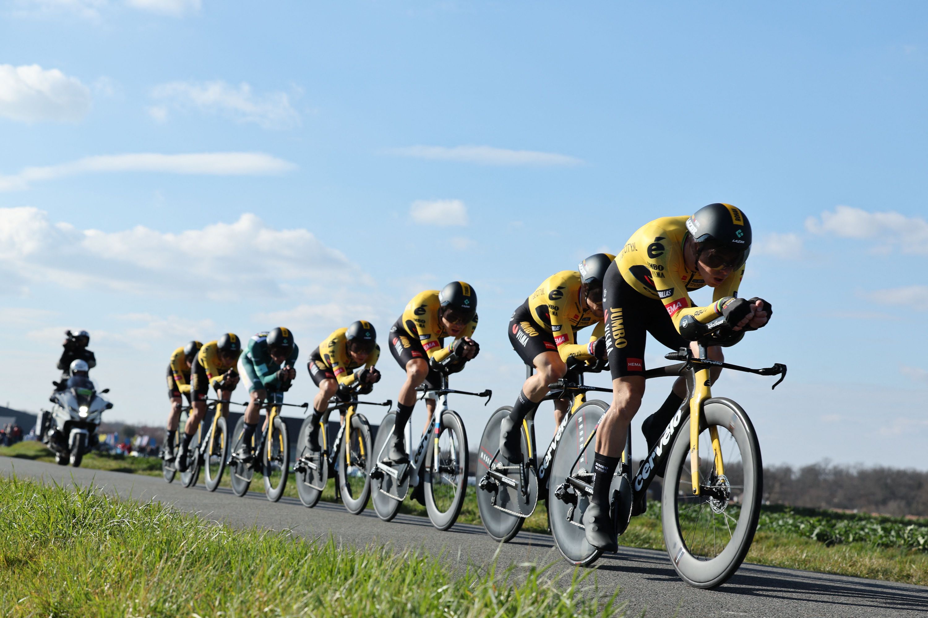 Jumbo-Visma storm to team time trial win on Paris-Nice stage three