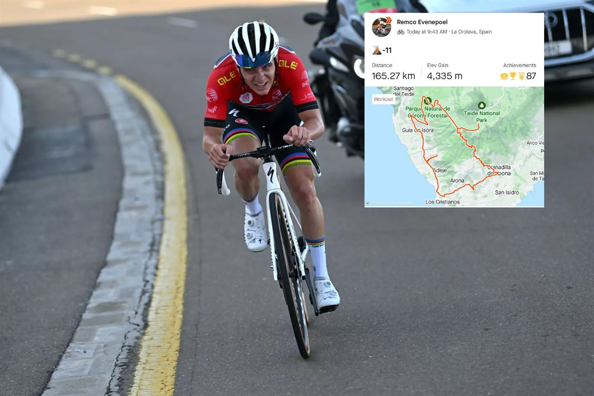 Remco Evenepoel obliterates Tenerife's Mount Teide Strava KOM 